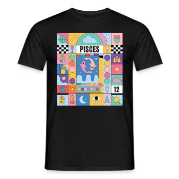 Fische Horoskopfische abstrakte Zodiac Art Mystic - Männer T-Shirt - Schwarz - Vorne - AI Model Male 178 light (178cm)