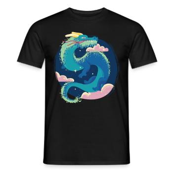 Chinese Dragon Asian Orientaler Schlange Fantasy S - Männer T-Shirt - Schwarz - Vorne - AI Model Male 178 light (178cm)