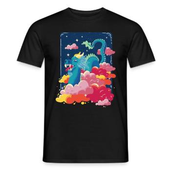 Cloud Dragon Schlange Asiatische chinesische Fanta - Männer T-Shirt - Schwarz - Vorne - AI Model Male 178 light (178cm)
