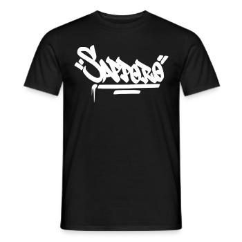 Sapporo City Graffiti Street Art HandStyle Japan H - Männer T-Shirt - Schwarz - Vorne - AI Model Male 178 light (178cm)