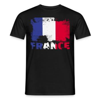 Frankreich Flagge Vintage Distressed French Grunge - Männer T-Shirt - Schwarz - Vorne - AI Model Male 178 light (178cm)