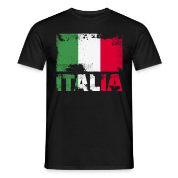 Italien Flagge Vintage Distressed Italia Grunge Re - Männer T-Shirt - Schwarz - Vorne - AI Model Male 178 light (178cm)