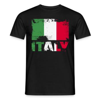 Italien Flagge Vintage Distressed Italia Grunge Re - Männer T-Shirt - Schwarz - Vorne - AI Model Male 178 light (178cm)