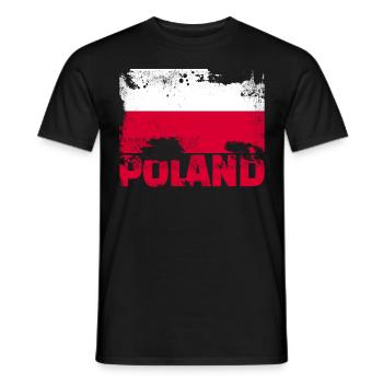 Polen Flagge Vintage Distressed Polnic Grunge Trav - Männer T-Shirt - Schwarz - Vorne - AI Model Male 178 light (178cm)