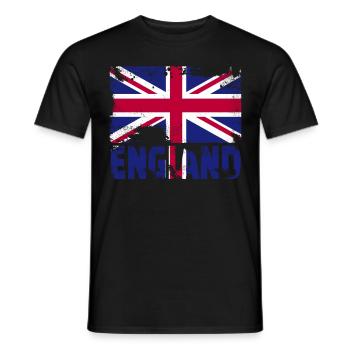 England Flagge Vintage Distressed Großbritannien U - Männer T-Shirt - Schwarz - Vorne - AI Model Male 178 light (178cm)