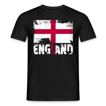 England Flag Vintage Distressed English Grunge Tra - Männer T-Shirt - Schwarz - Vorne - AI Model Male 178 light (178cm)