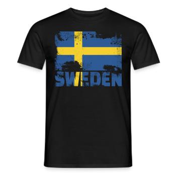 Schweden Flagge Vintage Distressed Swedish Grunge - Männer T-Shirt - Schwarz - Vorne - AI Model Male 178 light (178cm)