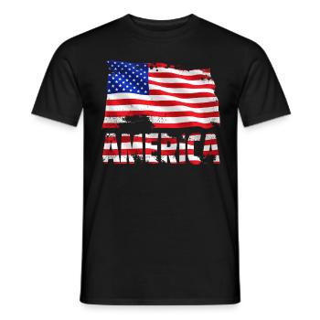 America Flag Vintage Distressed USA Grunge Travel - Männer T-Shirt - Schwarz - Vorne - AI Model Male 178 light (178cm)