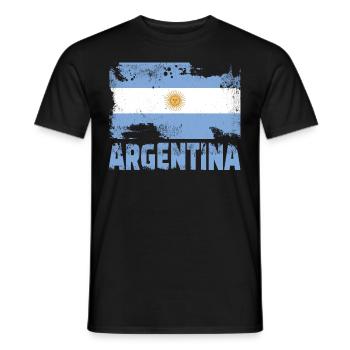Argentinien Flagge Vintage Südamerika Grunge -Reis - Männer T-Shirt - Schwarz - Vorne - AI Model Male 178 light (178cm)