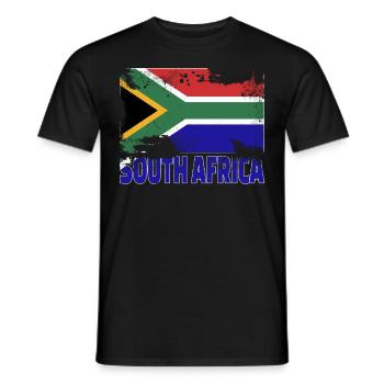 Südafrika Flagge Vintage Distressed Africa Grunge - Männer T-Shirt - Schwarz - Vorne - AI Model Male 178 light (178cm)