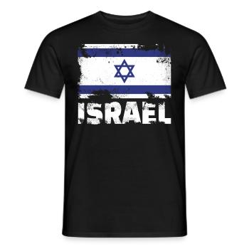 Israel Flagge Vintage Distressed Israeli Grunge Re - Männer T-Shirt - Schwarz - Vorne - AI Model Male 178 light (178cm)