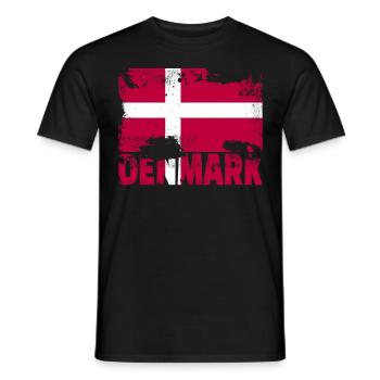 Dänemark Flagge Vintage Distressed Danish Grunge T - Männer T-Shirt - Schwarz - Vorne - AI Model Male 178 light (178cm)