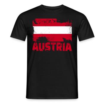 Österreich Flagge Vintage Distressed Österreichisc - Männer T-Shirt - Schwarz - Vorne - AI Model Male 178 light (178cm)