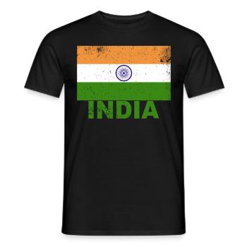 India Flag Vintage Indian Nationality Origin Trave - Männer T-Shirt - Schwarz - Vorne - AI Model Male 178 light (178cm)