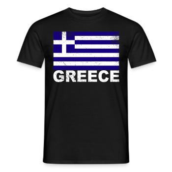 Griechenland Flag - Männer T-Shirt - Schwarz - Vorne - AI Model Male 178 light (178cm)