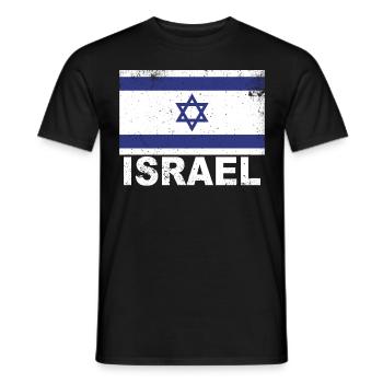 Israel Flagge Vintage israelische Nationalität Urs - Männer T-Shirt - Schwarz - Vorne - AI Model Male 178 light (178cm)
