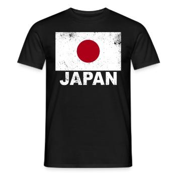 Japan Flag Vintage Japanische Herkunft Nationalitä - Männer T-Shirt - Schwarz - Vorne - AI Model Male 178 light (178cm)