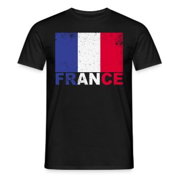 Frankreich Flagge Vintage Französische Herkunft Na - Männer T-Shirt - Schwarz - Vorne - AI Model Male 178 light (178cm)