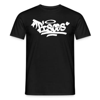Pisces Graffiti Zodiac Hip Hop Horoskop Sternzeich - Männer T-Shirt - Schwarz - Vorne - AI Model Male 178 light (178cm)