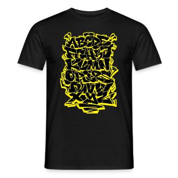 Graffiti Alphabet Hip Hop Street Art Urban Brandin - Männer T-Shirt - Schwarz - Vorne - AI Model Male 178 light (178cm)