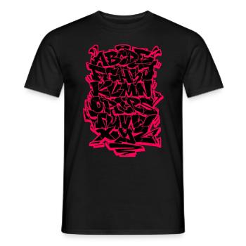 Graffiti Alphabet Hip Hop Street Art Urban Lackier - Männer T-Shirt - Schwarz - Vorne - AI Model Male 178 light (178cm)