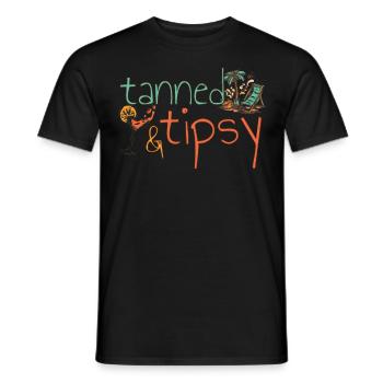 Gebräunte und beschwipste lustige Sommer -Cocktail - Männer T-Shirt - Schwarz - Vorne - AI Model Male 178 light (178cm)