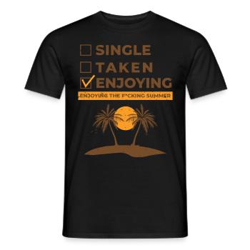 Single genossen den Sommer in den Sommerinsel Stra - Männer T-Shirt - Schwarz - Vorne - AI Model Male 178 light (178cm)