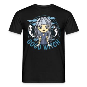 Süße gute Hexe Kawaii Anime Wicca Chibi okkult Pas - Männer T-Shirt - Schwarz - Vorne - AI Model Male 178 light (178cm)