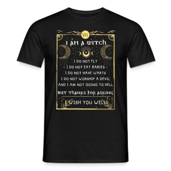 Ich bin ein Hexenüberzeugungen lustige okkulte Hex - Männer T-Shirt - Schwarz - Vorne - AI Model Male 178 light (178cm)