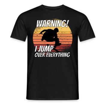 Warnung Ich springe über alles Skateboard -Skatebo - Männer T-Shirt - Schwarz - Vorne - AI Model Male 178 light (178cm)
