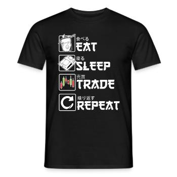 Schlafhandel wiederholen Börsenmärkte Forex Tradin - Männer T-Shirt - Schwarz - Vorne - AI Model Male 178 light (178cm)