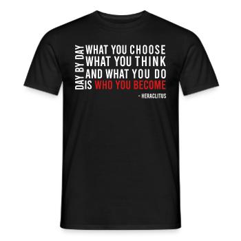 Griechischer Philosopher Heraklit motivierendes Er - Männer T-Shirt - Schwarz - Vorne - AI Model Male 178 light (178cm)