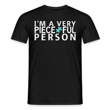 Ich bin ein sehr Stück lustiges Puzzle Wortspiel - Männer T-Shirt - Schwarz - Vorne - AI Model Male 178 light (178cm)
