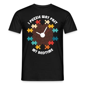 Ich rätsele weit an meinem Schlafenszeit vorbei re - Männer T-Shirt - Schwarz - Vorne - AI Model Male 178 light (178cm)