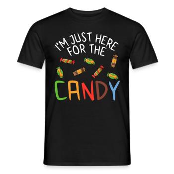 Ich bin nur hier für das Candy Lustige Kostüm Hall - Männer T-Shirt - Schwarz - Vorne - AI Model Male 178 light (178cm)