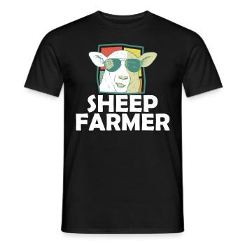 Retro Schaf Bauer Sonnenbrille Landwirtschaft - Männer T-Shirt - Schwarz - Vorne - AI Model Male 178 light (178cm)