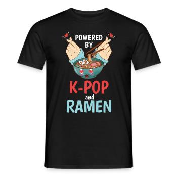 Angetrieben von K-Pop und Ramen Korean Food Anime - Männer T-Shirt - Schwarz - Vorne - AI Model Male 178 light (178cm)