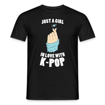 Nur ein Mädchen, das in Kpop Fangirl Korean Merch - Männer T-Shirt - Schwarz - Vorne - AI Model Male 178 light (178cm)