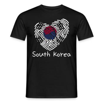 Koreanische Herzfingerabdruckflagge südkoreanische - Männer T-Shirt - Schwarz - Vorne - AI Model Male 178 light (178cm)