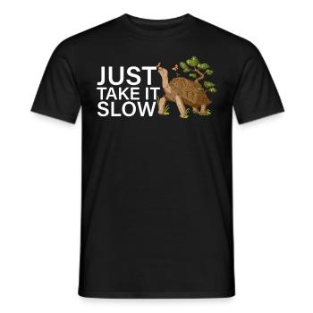Nehmen Sie es einfach langsam süße Schildkrötenmot - Männer T-Shirt - Schwarz - Vorne - AI Model Male 178 light (178cm)