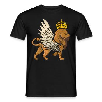 Geflügelte Löwenkrone Leo König Zodiac Zeichen - Männer T-Shirt - Schwarz - Vorne - AI Model Male 178 light (178cm)