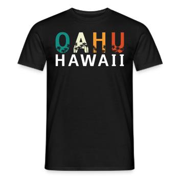 Oahu Hawaii Beach Palmen surfen Retro - Männer T-Shirt - Schwarz - Vorne - AI Model Male 178 light (178cm)