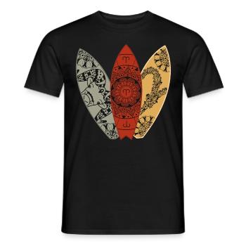 Widder -Zodiac -Surfboard -Surfenhoroskop - Männer T-Shirt - Schwarz - Vorne - AI Model Male 178 light (178cm)