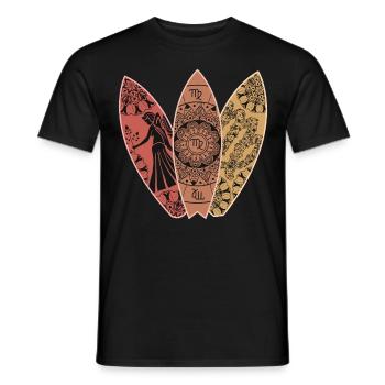 Horoskop zum Surfbrett von Jungfrau Zodiac Surfboa - Männer T-Shirt - Schwarz - Vorne - AI Model Male 178 light (178cm)