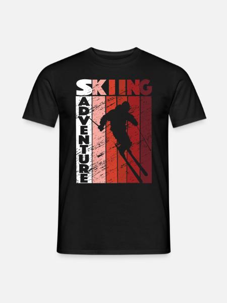 Ski -Abenteuer Ski Winter Sport im Freien - Männer T-Shirt - Schwarz