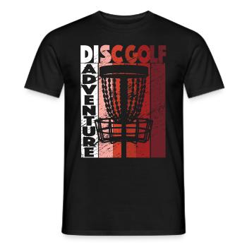 Disc Golf Abenteuer Retro Frisbee Golf - Männer T-Shirt - Schwarz - Vorne - AI Model Male 178 light (178cm)