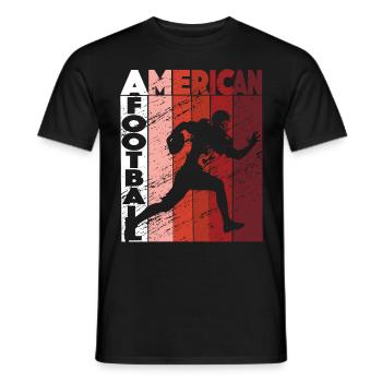 Amerikanischer Fußball -Retro -Fußballspieler - Männer T-Shirt - Schwarz - Vorne - AI Model Male 178 light (178cm)
