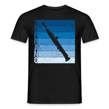 Vintage -Sopran -Saxophon Sax -Musiker - Männer T-Shirt - Schwarz - Vorne - AI Model Male 178 light (178cm)