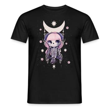 Kawaii Skelett Chibi Witch Anime Mond Pastell Goth - Männer T-Shirt - Schwarz - Vorne - AI Model Male 178 light (178cm)