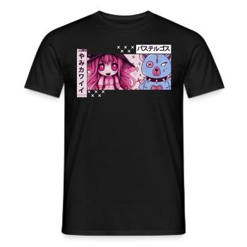 Yami Kawaii Witch Chibi Anime Japanische Ästhetik - Männer T-Shirt - Schwarz - Vorne - AI Model Male 178 light (178cm)
